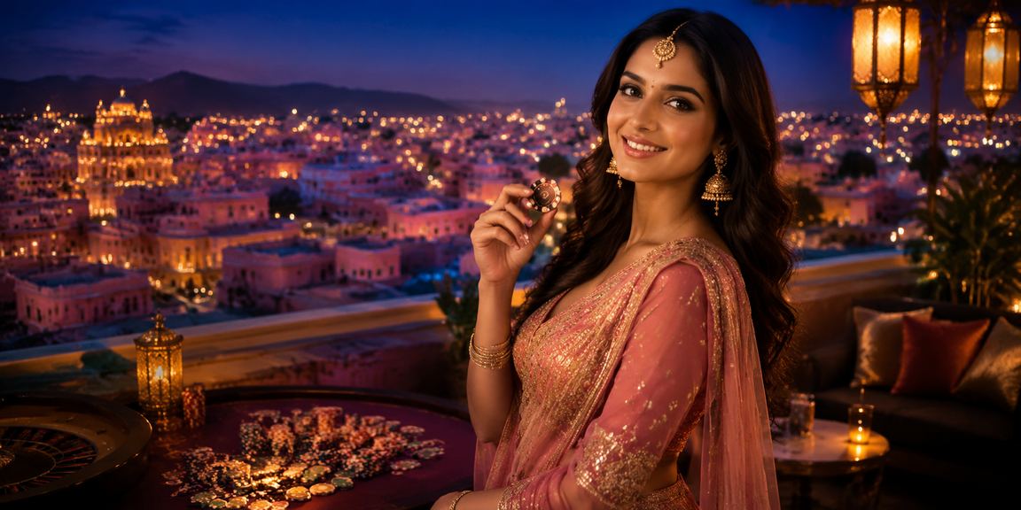 Indian woman using a mobile phone for deposit payment in Jaipur